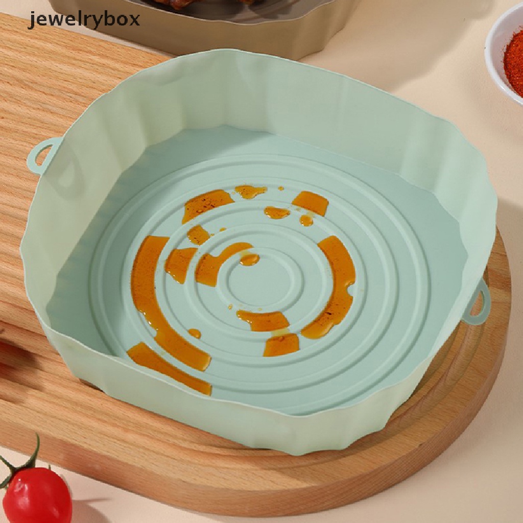 [jewelrybox] Kertas Silikon Air Fryer Baking Tray Dengan Pegangan Microwave Baking Pizza Mat Butik