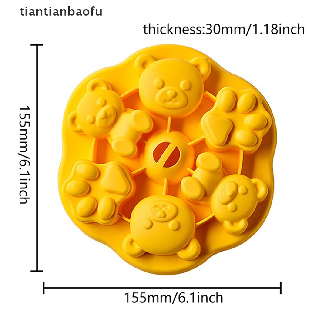 [tiantianbaofu] Cetakan Silikon Beruang Kartun DIY Alat Decorag Kue Untuk Butik Kotak Makan Bayi