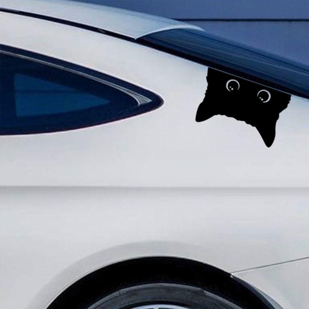 Rebuy Big Eyes Cat Sticker 1pc Self-Adhesive Aksesoris Motors Dekorasi Goresan Penutup Dekoratif Mobil Vinyl Decal