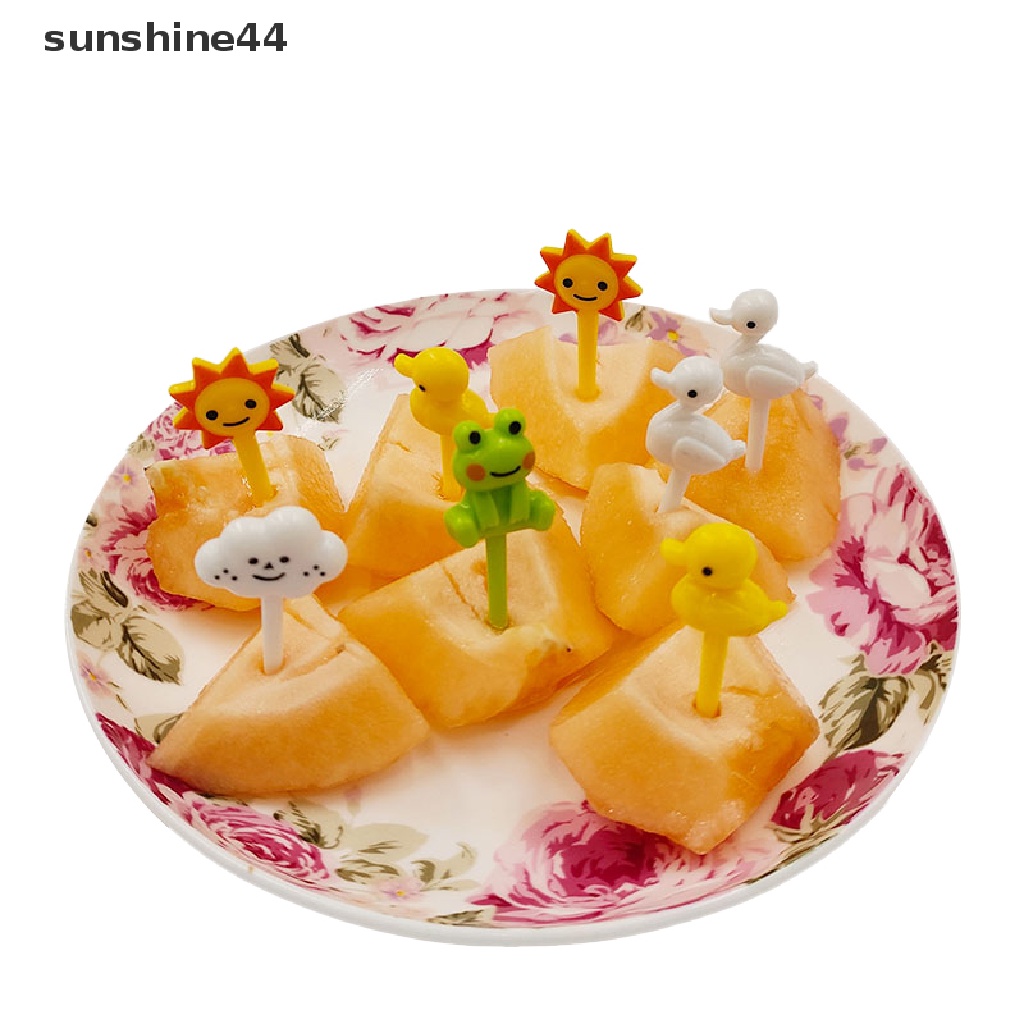 Sunshine 8Pcs Kartun Anak Kue Buah Tusuk Gigi Bento Lunch Aksesoris Party Decor ID