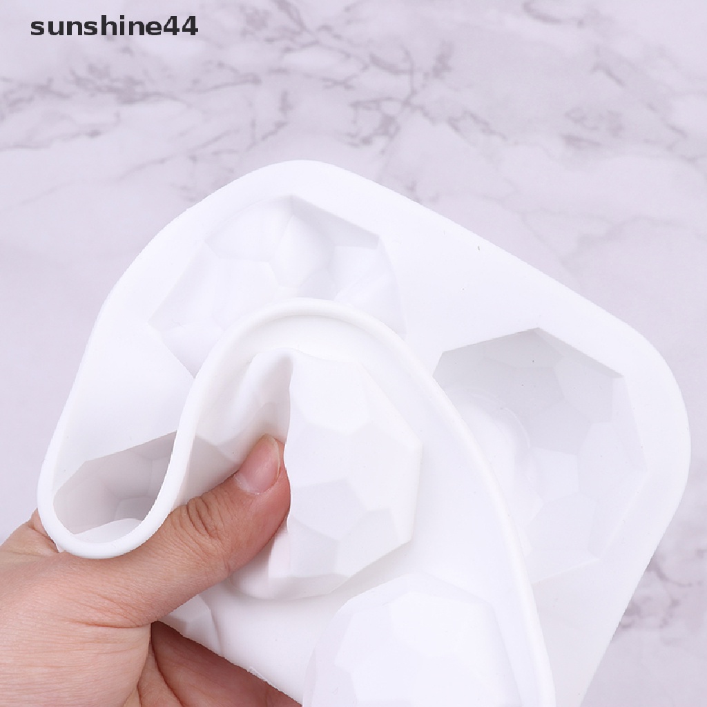 Sunshine 3D Desain Batu Permata Cokelat Cetakan Silikon DIY Diamond Mousse Moulds Baking Mold ID