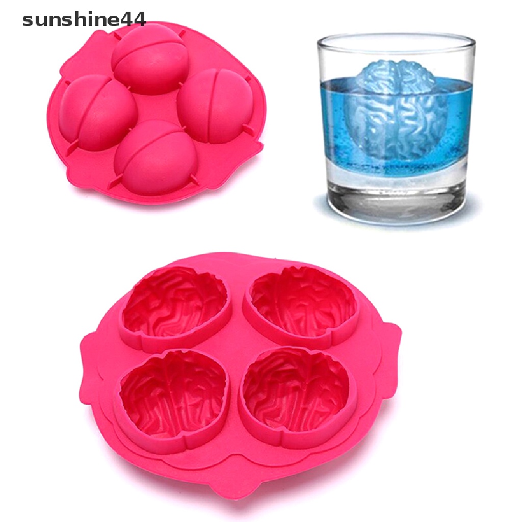 Sunshine Cetakan 3D Silikon Brain Ice Mold Alat Kue Cutter Cetakan Es Krim Ice Ball Maker ID