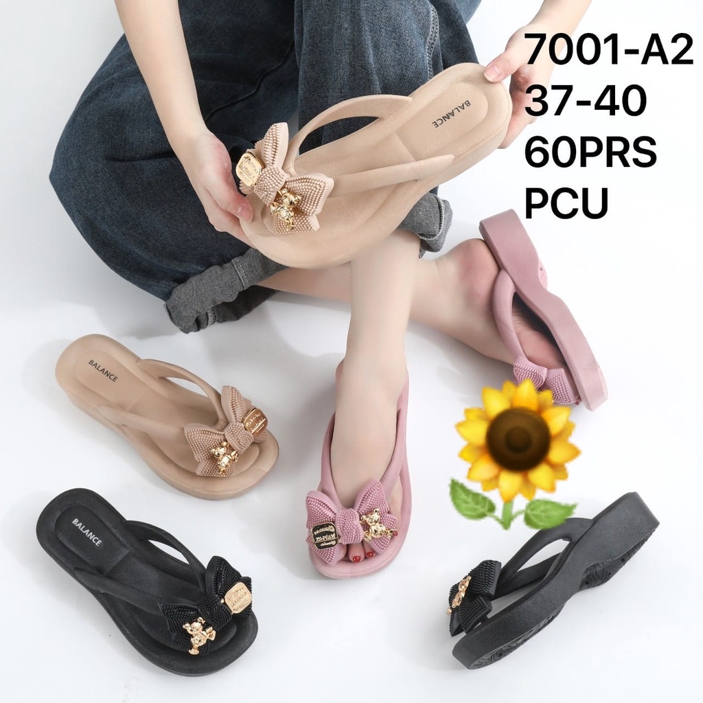 Sandal Karet Jelly Wedges Wanita import Model Terbaru Original Kekinian by AGUNG STYLE Balance 7001-A2