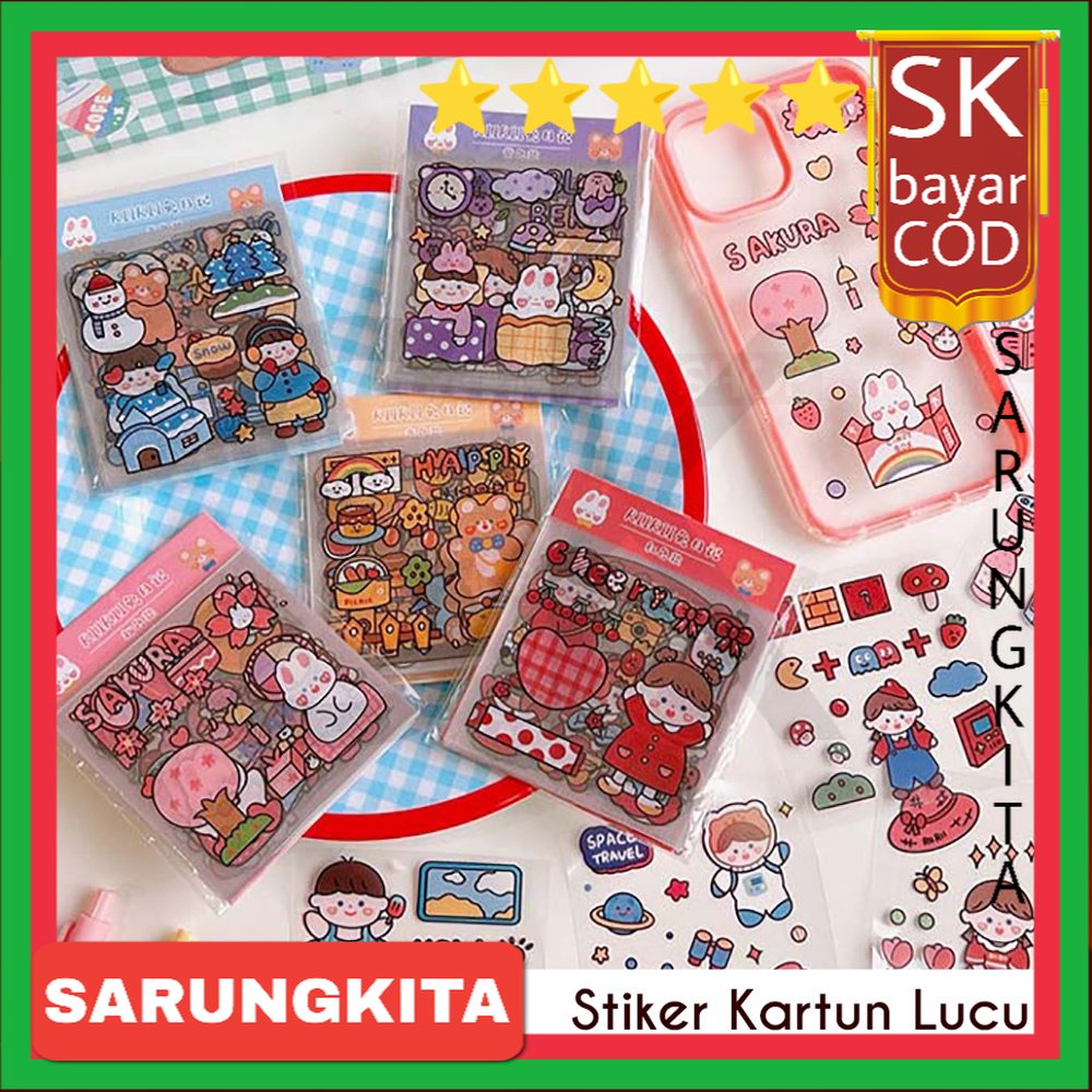

Sticker Aesthetic Kelinci Beruang Lucu Stiker Dekorasi Journal Scrapbook Decor Stickers SARUNGKITA