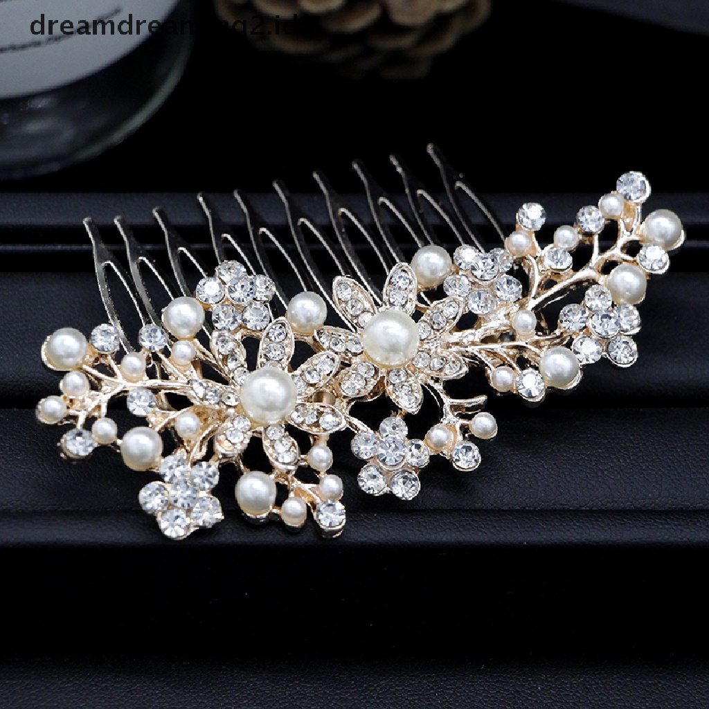 (hot) Bridal Prom Rose Gold Kristal Diamanté Pearl Hair Comb Clip Slide Fascinator//