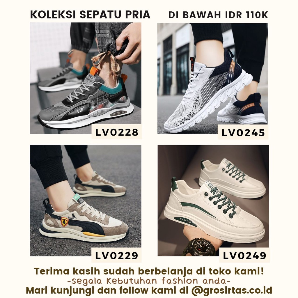 TOPGROSIR&quot;FREE BOX&quot;  LV0249 Sepatu Kets Kasual Pria Import Sepatu Modis Simple Trend Terbaru