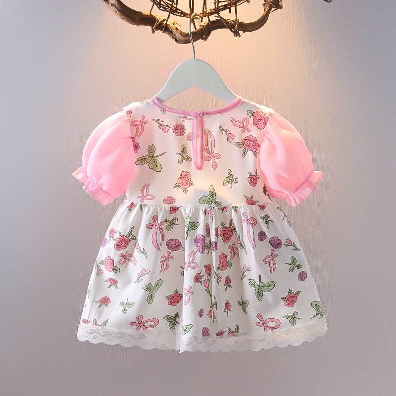 0-3 years old girl's dress summer forest country style sweet flowers fresh floral girl princess dress new