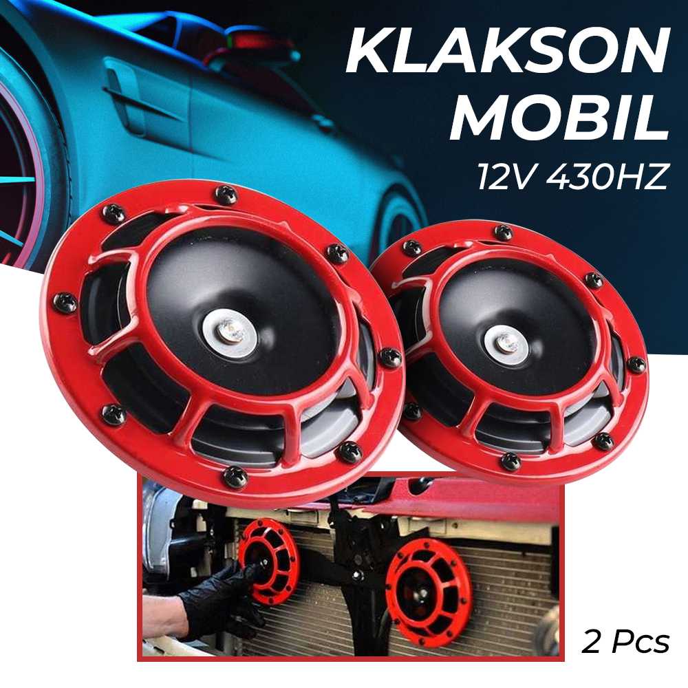 Klakson Mobil Electric Super Loud Car Horn 12V 430Hz 2 PCS Alat Mobil Burnhilda