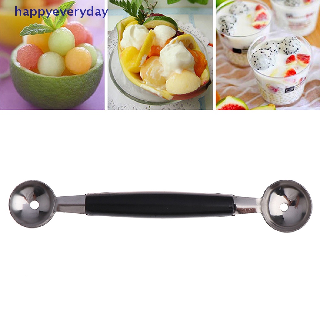 [happy] Sendok Es Krim Scoop Buah Ice Cream Scoop Dapur Stainless Steal Double Ended [ID]