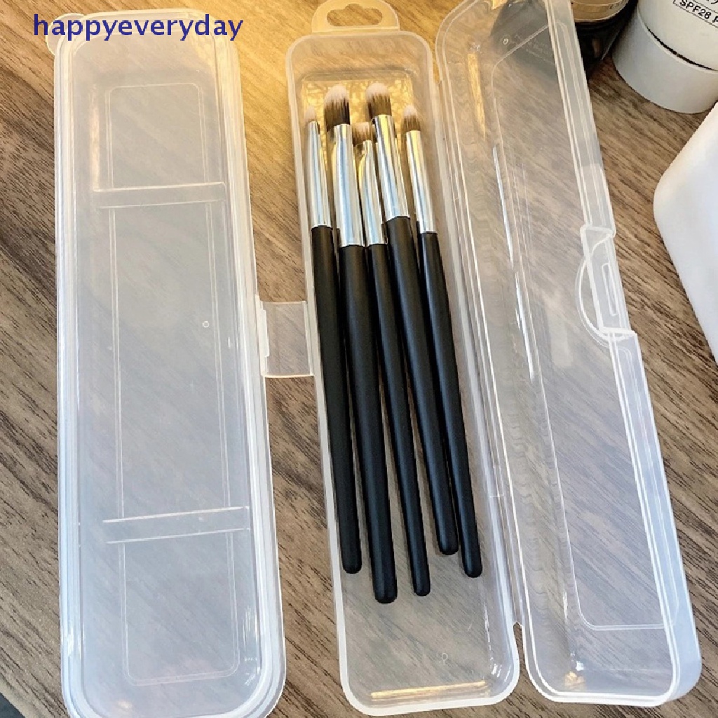 [happy] 1pc Kotak Penyimpanan Transparan Plastik Persegi Panjang Kuku Berlian Imitasi Brush Case [ID]