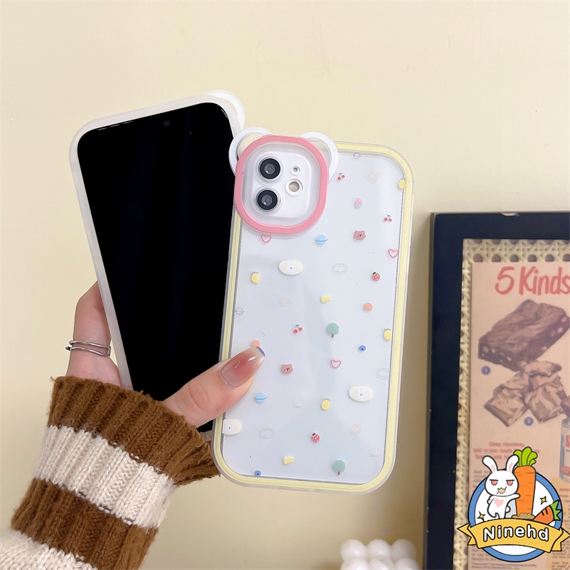 IPHONE Casing Kompatibel Untuk Iphone14 13 12 11 Pro Max X Xr Xs Max SE 8 7 6 6s Plus Pasangan Titik Gelombang Sederhana Casing Ponsel Transparan Anti Jatuh Halus Lembut Shockproof Cover Pelindung