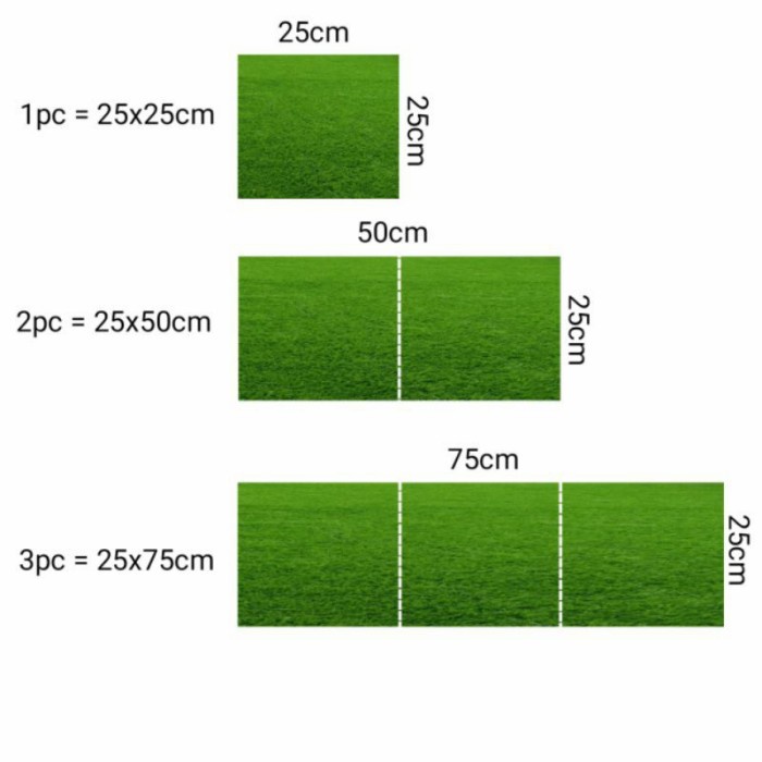 RUMPUT SINTETIS 30mm{3CM} TIPE SWISS UKURAN 25 cmx 25 cm - KARPET RUMPUT SINTETIS - RUMPUT SINTETIS 