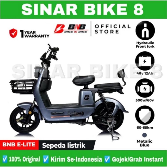 Sepeda Listrik BNB E-Lite 500 Watt Electric Bike - Ramah Lingkungan