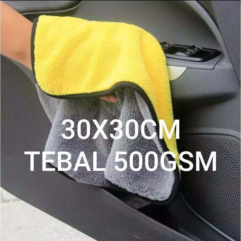 kain lap mobil halus tebal 500 GSM 30x30 cm lap mobil motor premium anti lecet lap microfiber