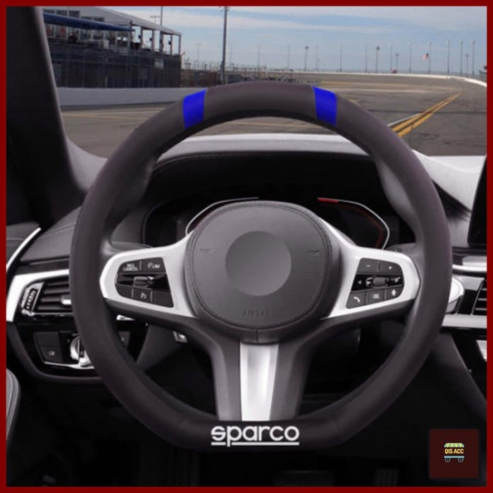 SPARCO Cover Sarung Setir Mobil Universal Silikon Flat Based 36 Cm