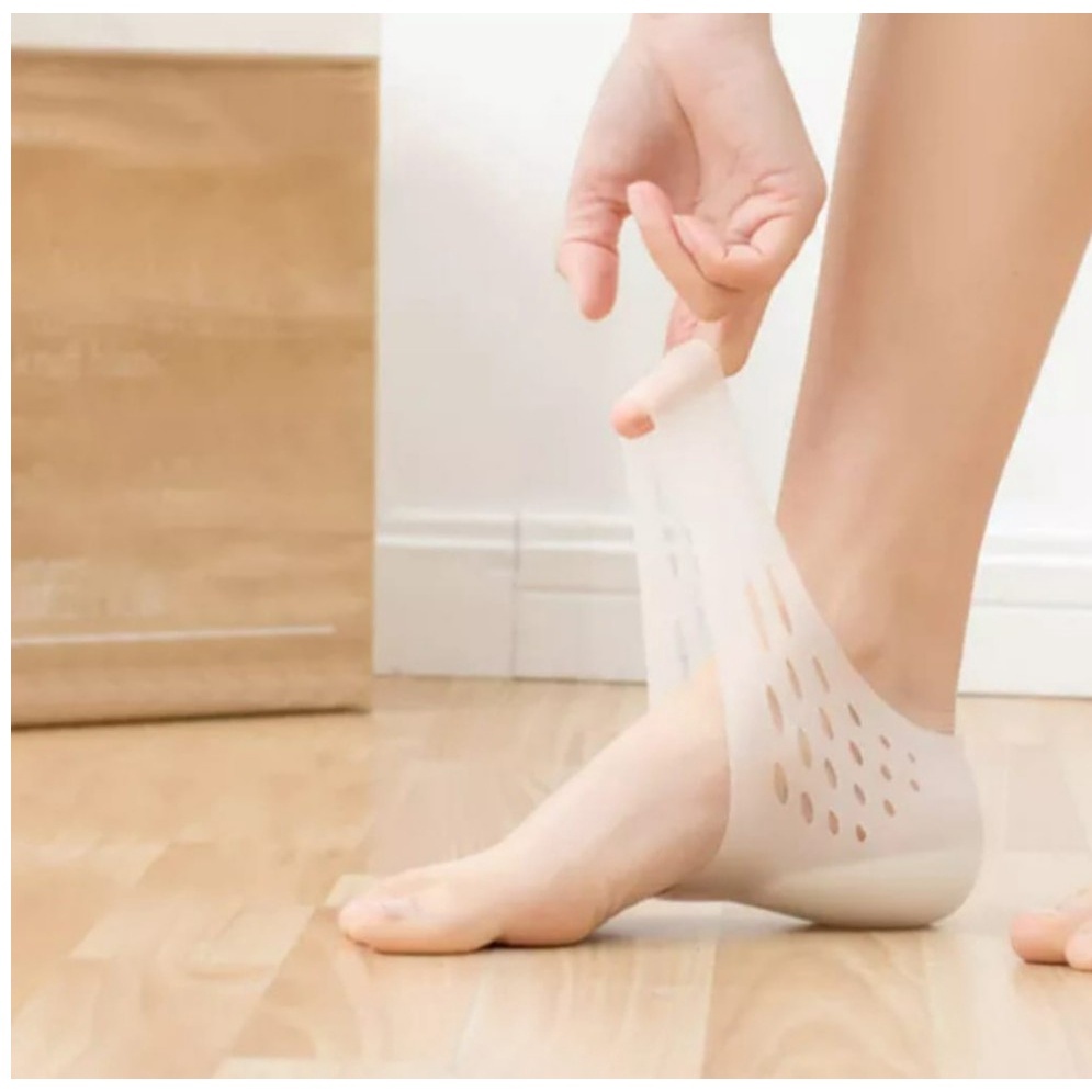 1 pasang Insole bening tak terlihat/sol silikon peninggi badan/Insole Silicone Heel Peninggi Badan