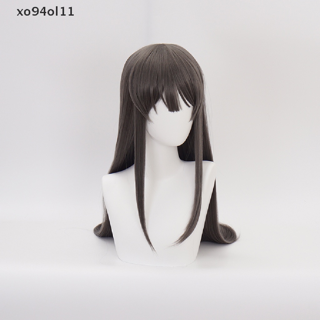 Xo Wig Sakurajima Mai Cosplay Wig Rascal Not Dream of Bunny Girl Senpai Wig Abu-Abu Panjang Tahan Panas Rambut Sintetis OL