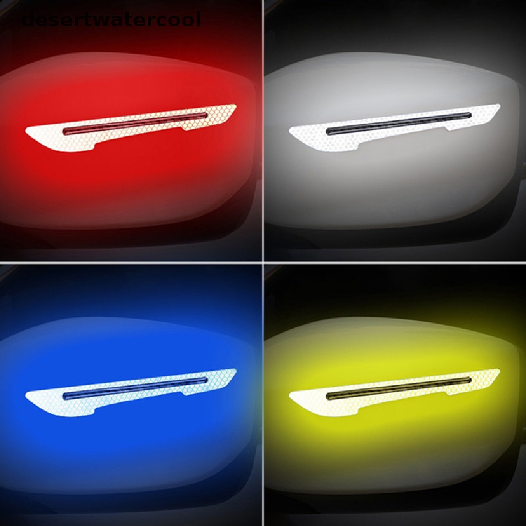 Deid 2Pcs Stiker Reflektif Mobil Warning Safety Mark Spion Protection Strip Martijn