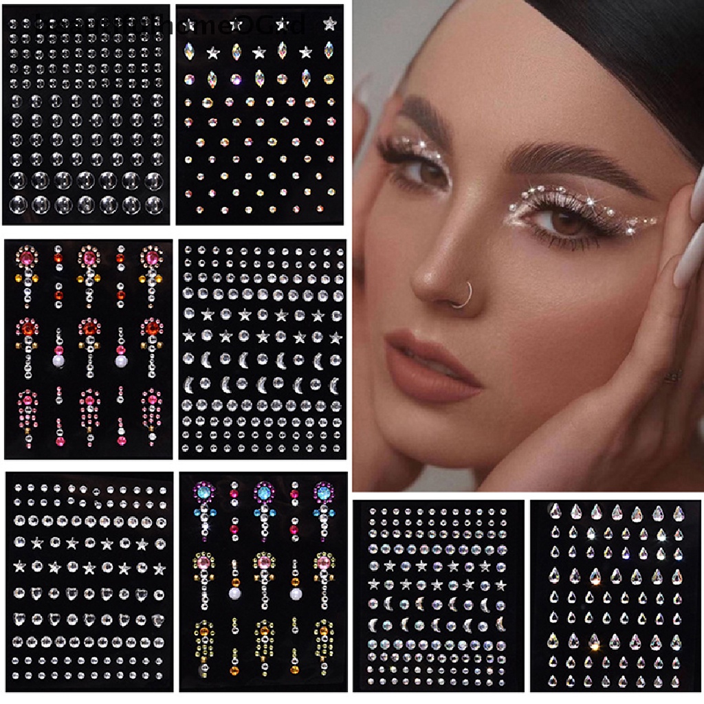 // Kecantikan// Tato Temporer Pesta Berlian Imitasi Wajah Mata Alis Stiker Kuku Stiker Makeup **