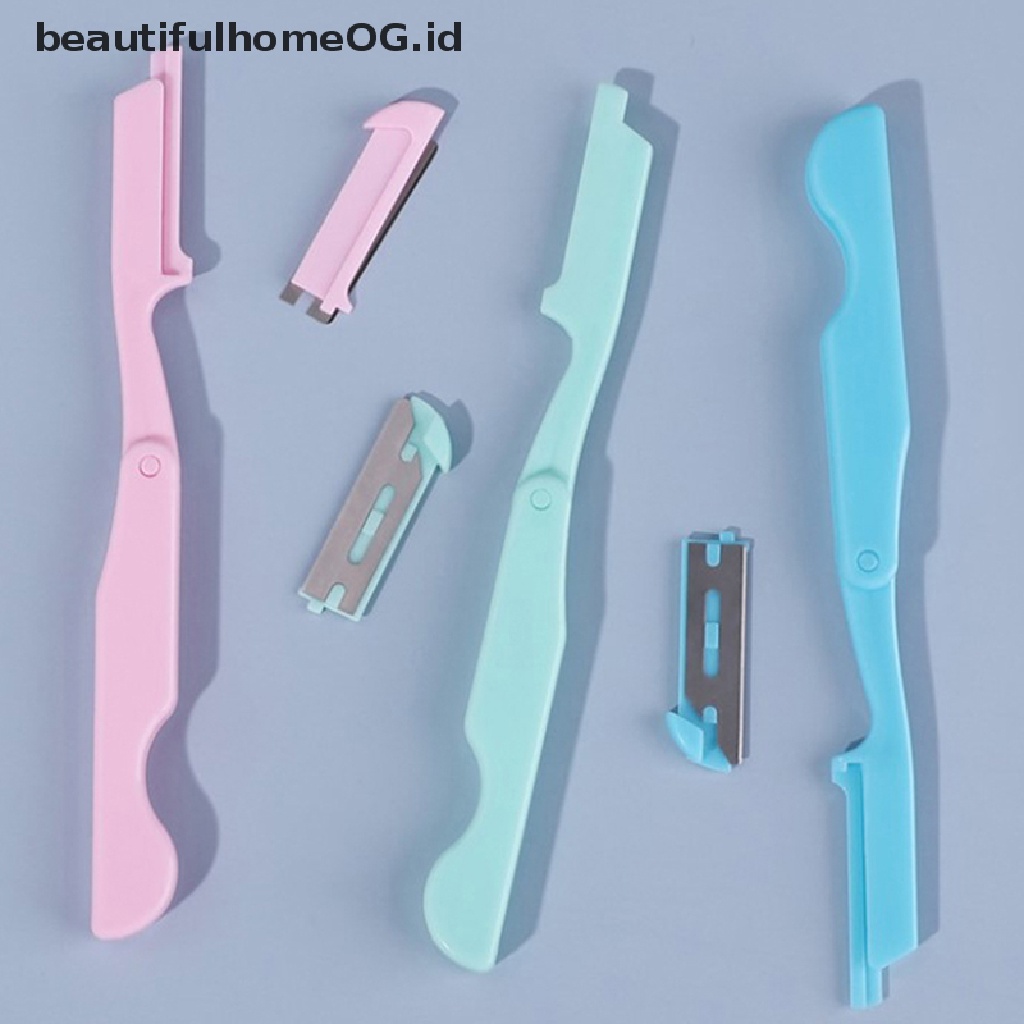 // Lebaran// 3Pcs Face Brow Trimmer Blades Shaver Foldable Shaper Hair Remover **