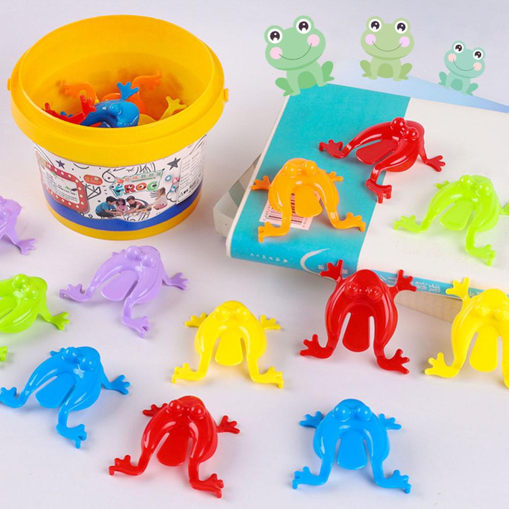 Timekey12 /18/24Pcs Jumping Frog Toys Orang Tua-Anak Bounce Frogs Fidget Toys Mainan Novelty Pereda Stress Untuk Pesta Ulang Tahun Anak DGB1