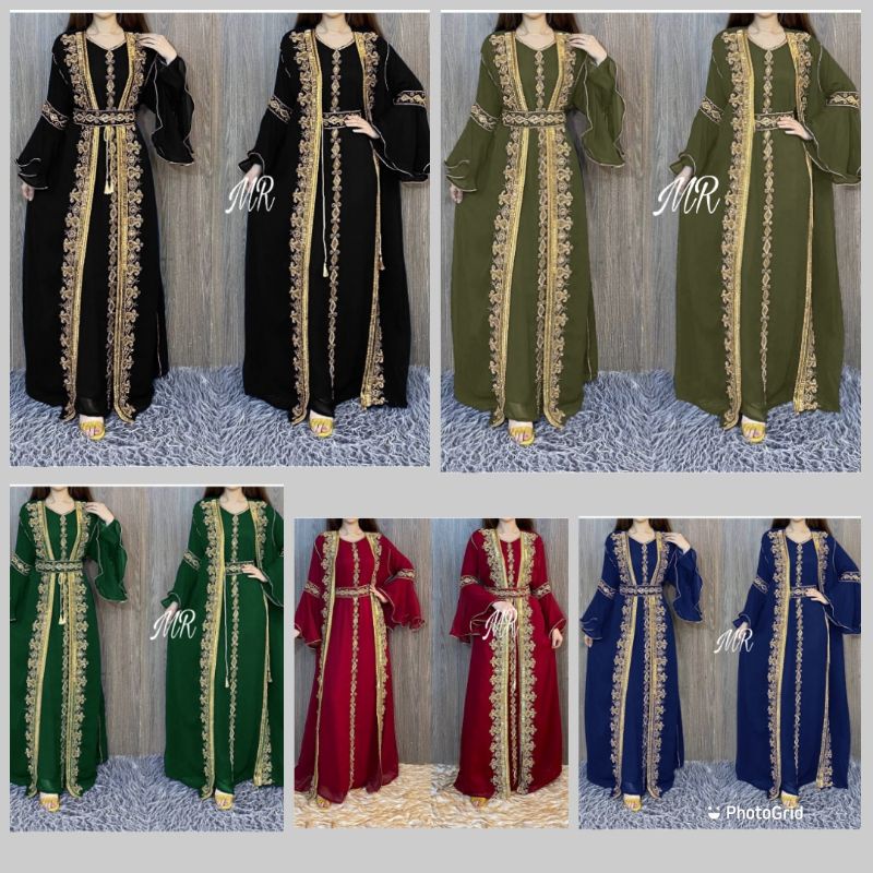 GF SET SHILPA GAUN PESTA KONDANGAN gaya timur tengah, model gamis abaya terbaru 2023 untuk lebaran, 