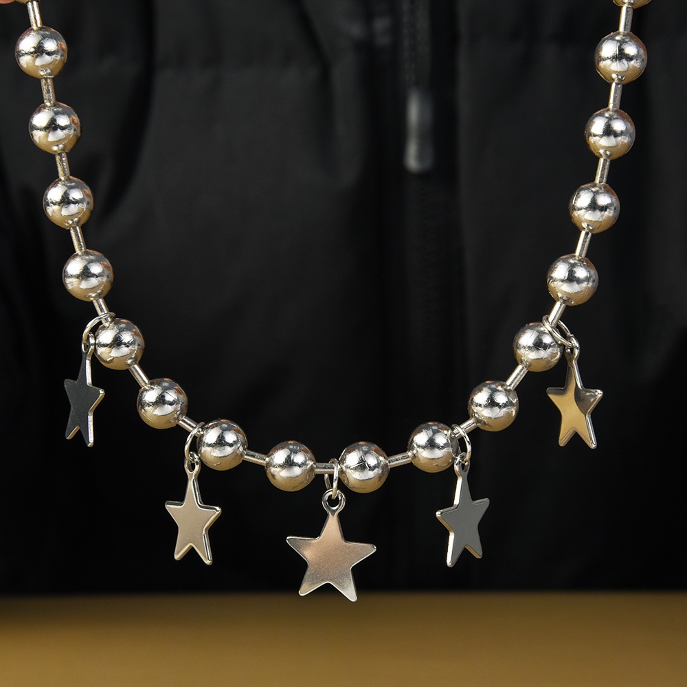 Fashion Resin Bintang Liontin Kalung/Wanita Kalung Rantai Logam Anti Karat/Aksesoris Perhiasan Y2k