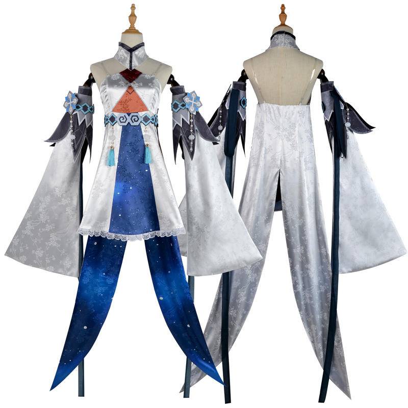 【Wetrose】 Ready Stock Genshin Liyue Guizhong Haagentus Cosplay Costume Women Kostum Dress Set