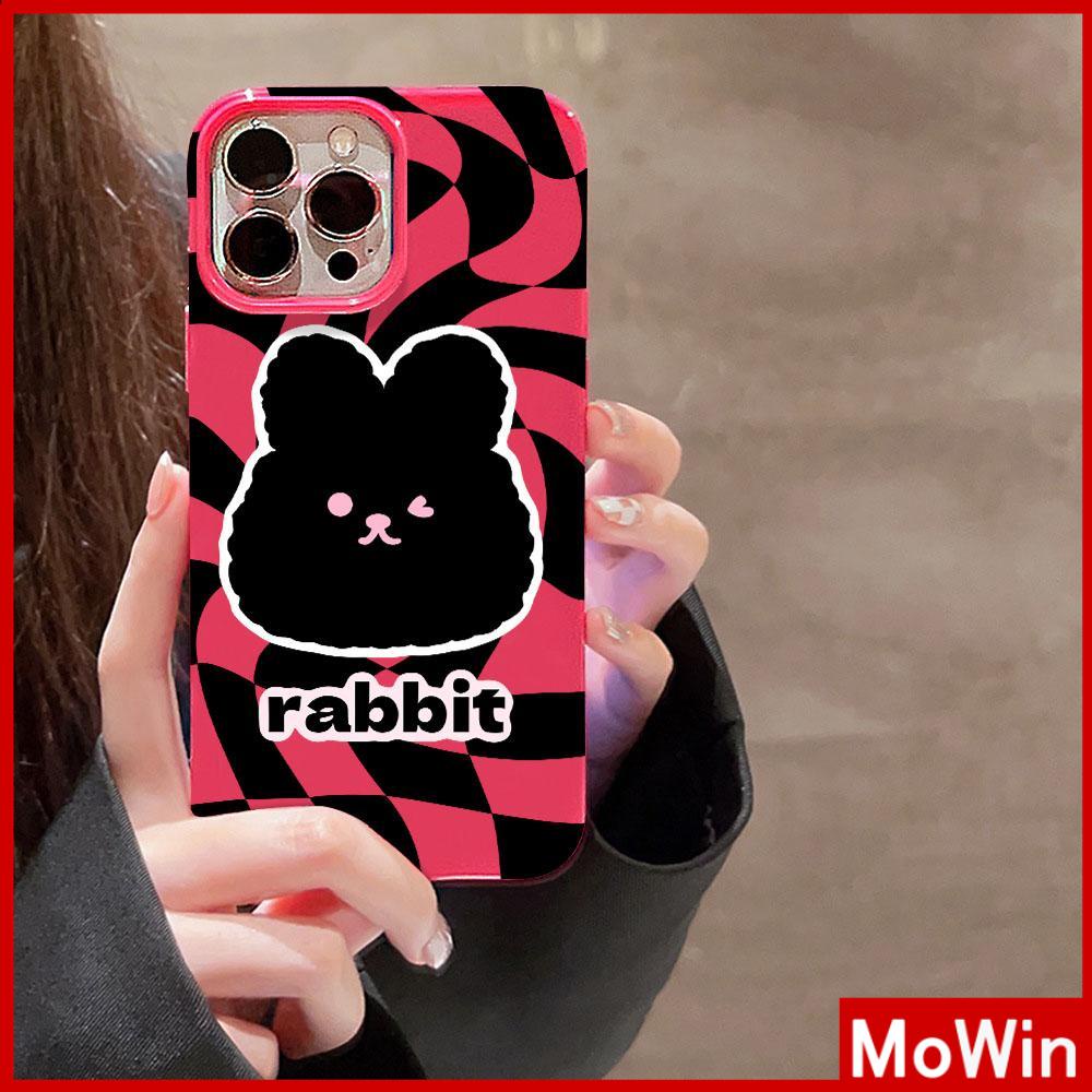 For iPhone 14 Pro Max iPhone Case Pink Glossy TPU Soft Case Shockproof Protection Camera Cute Cute Rabbit Compatible with iPhone 13 Pro max 12 Pro Max 11 xr xs max 7Plus 8Plus