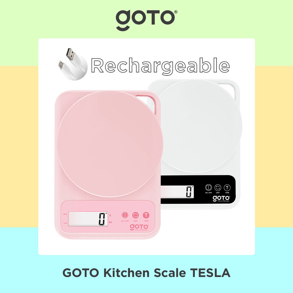 PROMO!!! Goto Tesla Kitchen Scale Timbangan Digital Kue Bumbu Dapur Charge USB