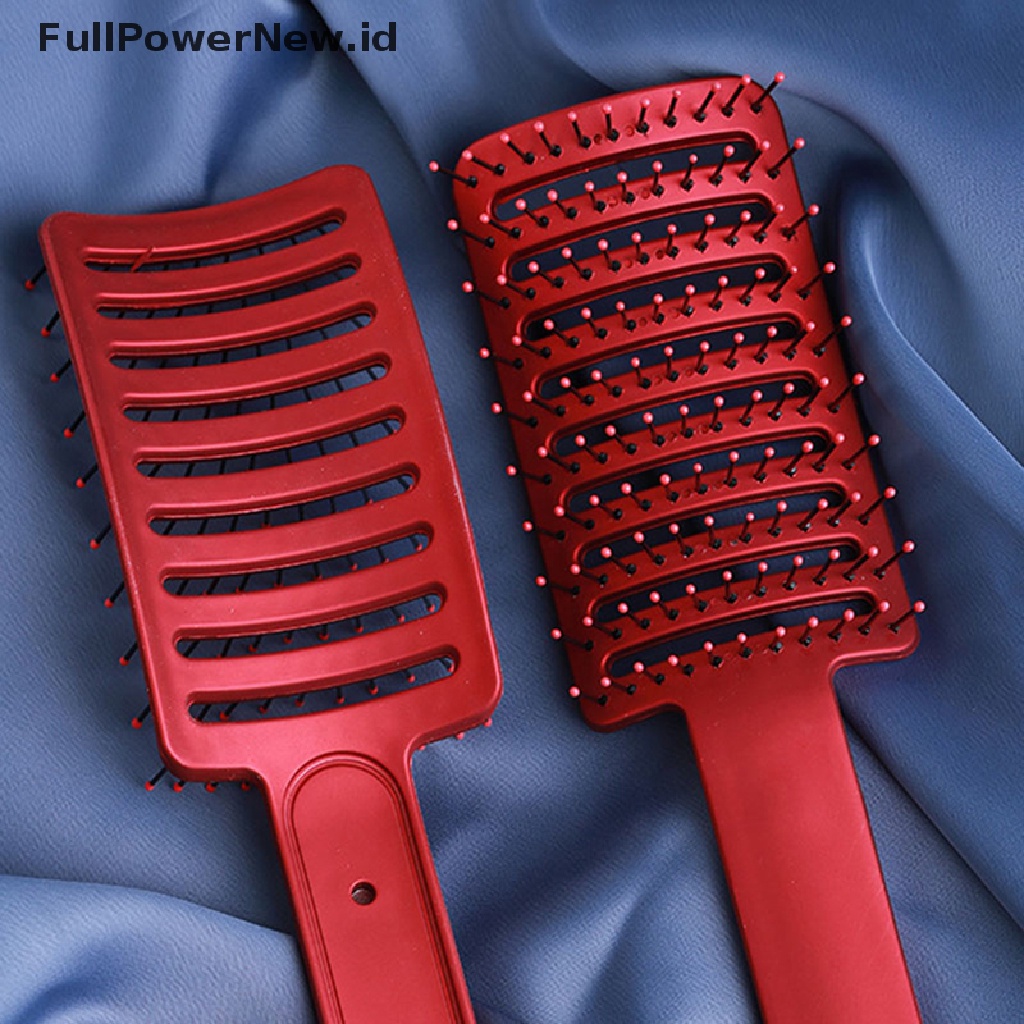Power Rambut Kulit Kepala Pijat Sisir Nilon Basah Keriting Detangle Wanita Sikat Rambut Styling Tools ID