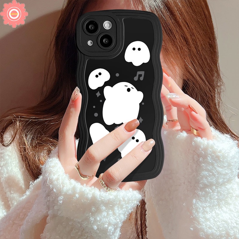 Cute Ghost Little Monster Case Infinix Hot 10 9 10s 20 11s 12i 20s 10Lite 8 12Pro Hot 10 9 11 12 Play Smart  4 5 6 Plus Note 10Pro 12 G96 12Pro Soft Wavy Edge Case