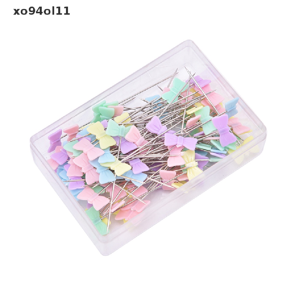 Xo 100Pcs/lot Aksesoris Jahit Patchwork Pin Dengan Kotak DIY Tombol Kepala Pin DIY OL