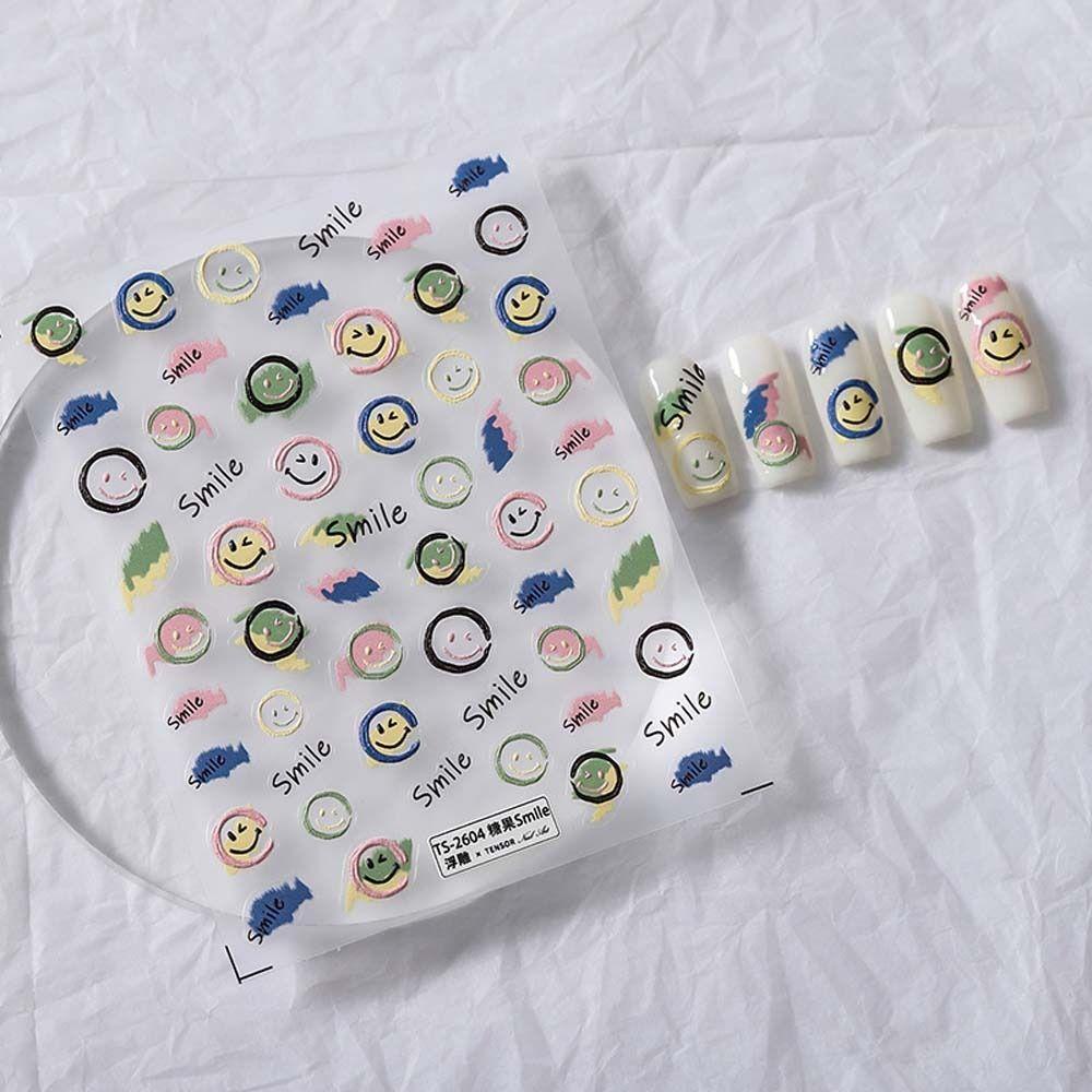 [Elegan] Kartun Stiker Kuku Fashion Perekat Diri Buah Kitty Kucing Strawberry Peaches Dekorasi Kuku