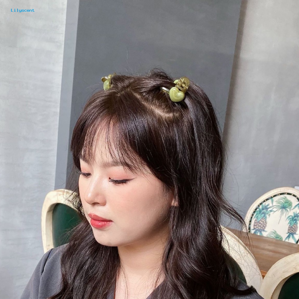 Lilyscent Compact Hair Barrette Aksesoris Rambut Gadis Lucu Poni Kecil Cakar Rambut Padat Musim Semi