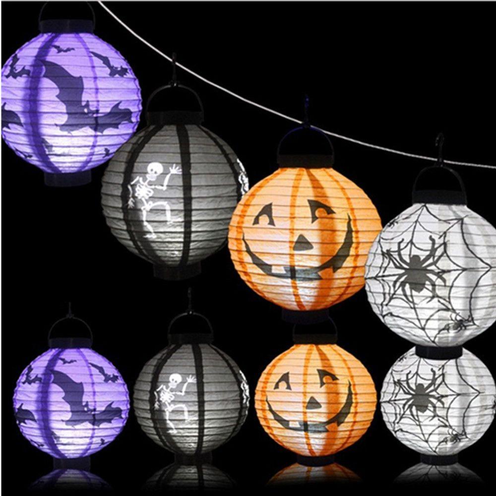 [Elegan] Lampion Kertas Horror Taman Dekorasi Halloween Dengan Lampu LED Dekorasi Halloween Horror Lantern