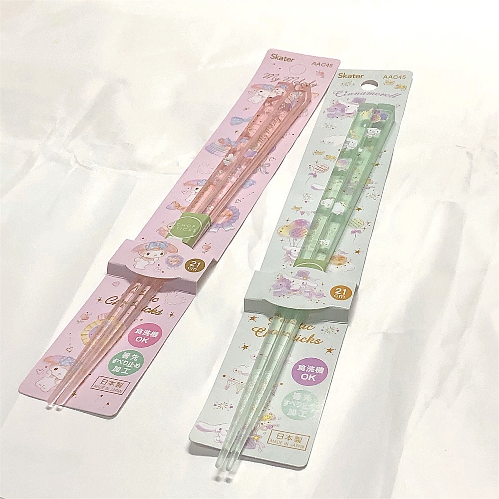 ღ Sanrio Acrylic Sumpit Melody Cinnamoroll Kartun Non-slip Sumpit Untuk Anak-anak Hadiah Rumah Tangga Bernilai Tinggi Instagram Alat Peralatan Makan Portabel