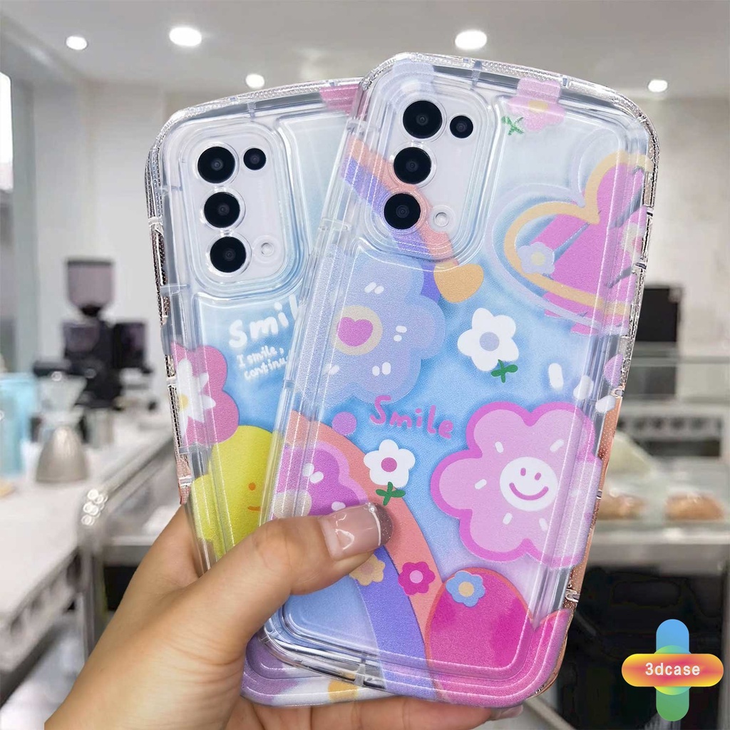 Soft Case Realme C35 C33 C30 C30S C11 2021 C21Y C31 C15 C21 C25 C20 C3 C12 C2 C25S 10 5S 5 5i 9i C17 7i C1 C25Y C2 C3i 6i C20A  Narzo 20 10 10A 20A 30A 50i 50A Prime A7 A5S A15 A16 A17 A53 A53S A57 Cute Smile Flower Camera Lens Protection Soap Case