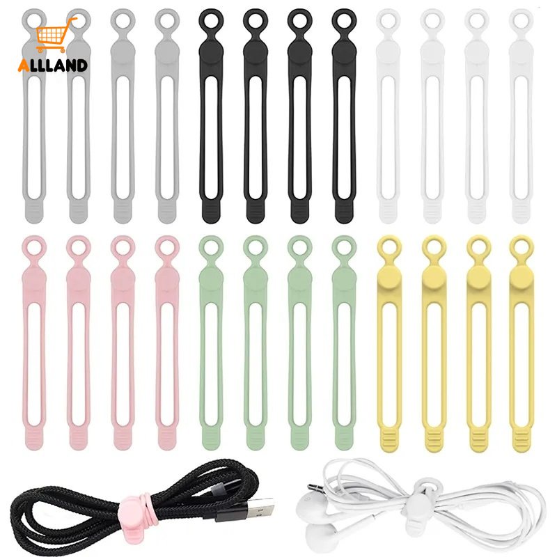 Manajer Kabel Pengisian Silikon Warna Permen/Tali Pengikat Penyimpanan Kabel Data Yang Dapat Disesuaikan/Pengikat Kawat Headphone