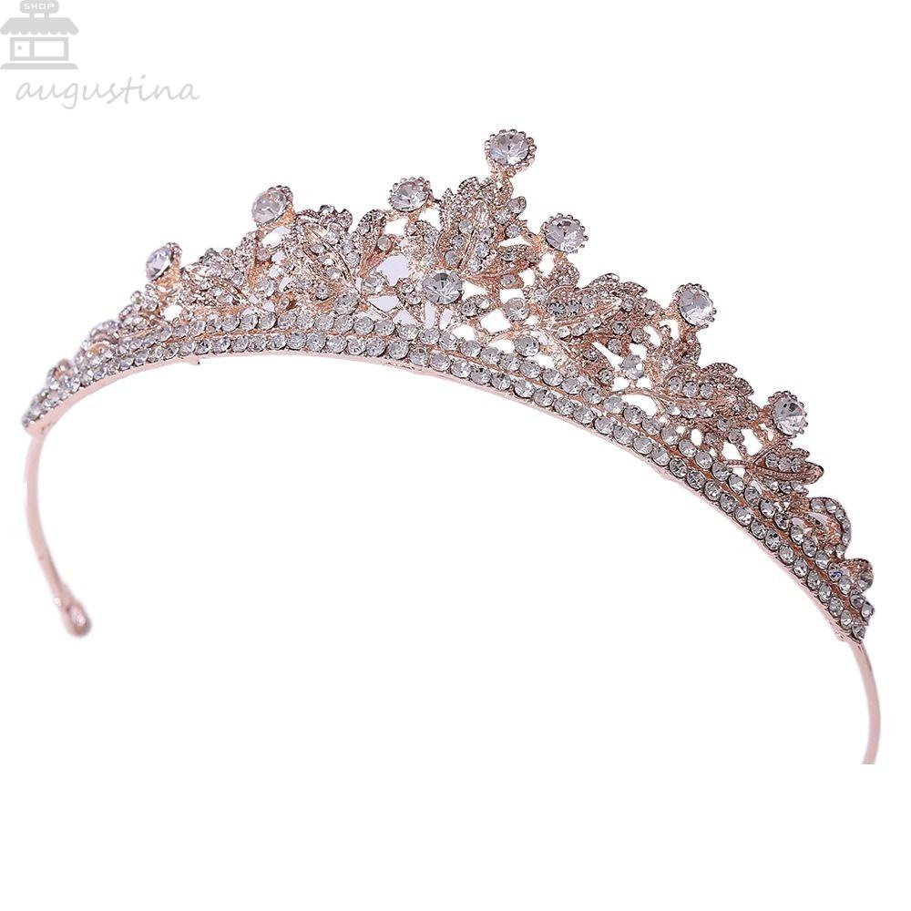 Augustina Mahkota Pengantin Wanita Trendi Temperamen Vintage Pernikahan Berlian Imitasi Alloy Baroque Kristal Gaya Korea Ikat Kepala