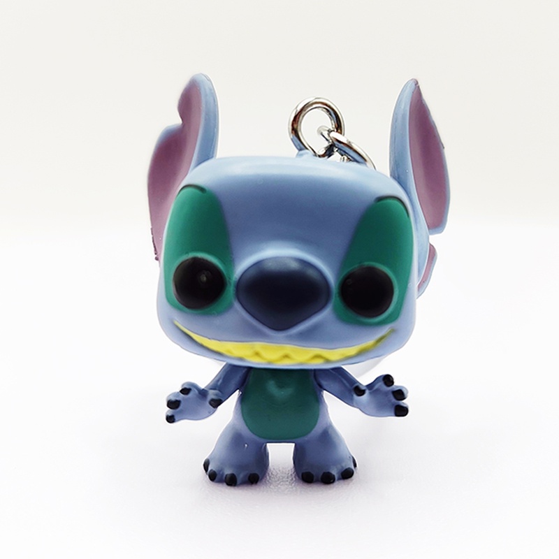 1pcs Original Box POP Lilo Stitch Gantungan Kunci PVC Disney Anime Stitch Model Patung Liontin Dekorasi Hadiah