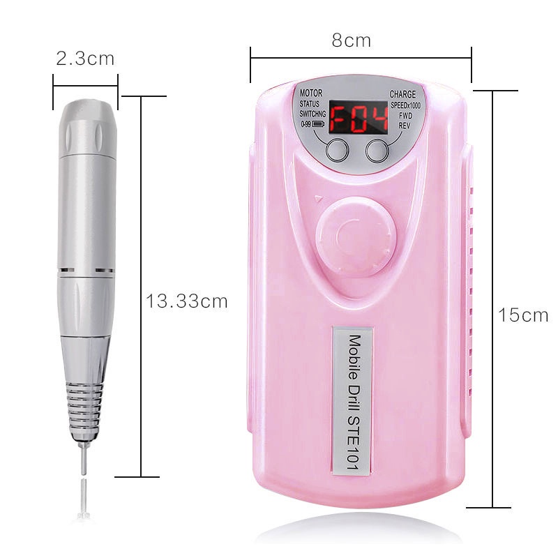 Alat Kikir Kuku Elektrik  Portable Rechargeable Nail Drill Polisher Grinding Untuk Manicure / Nail Art