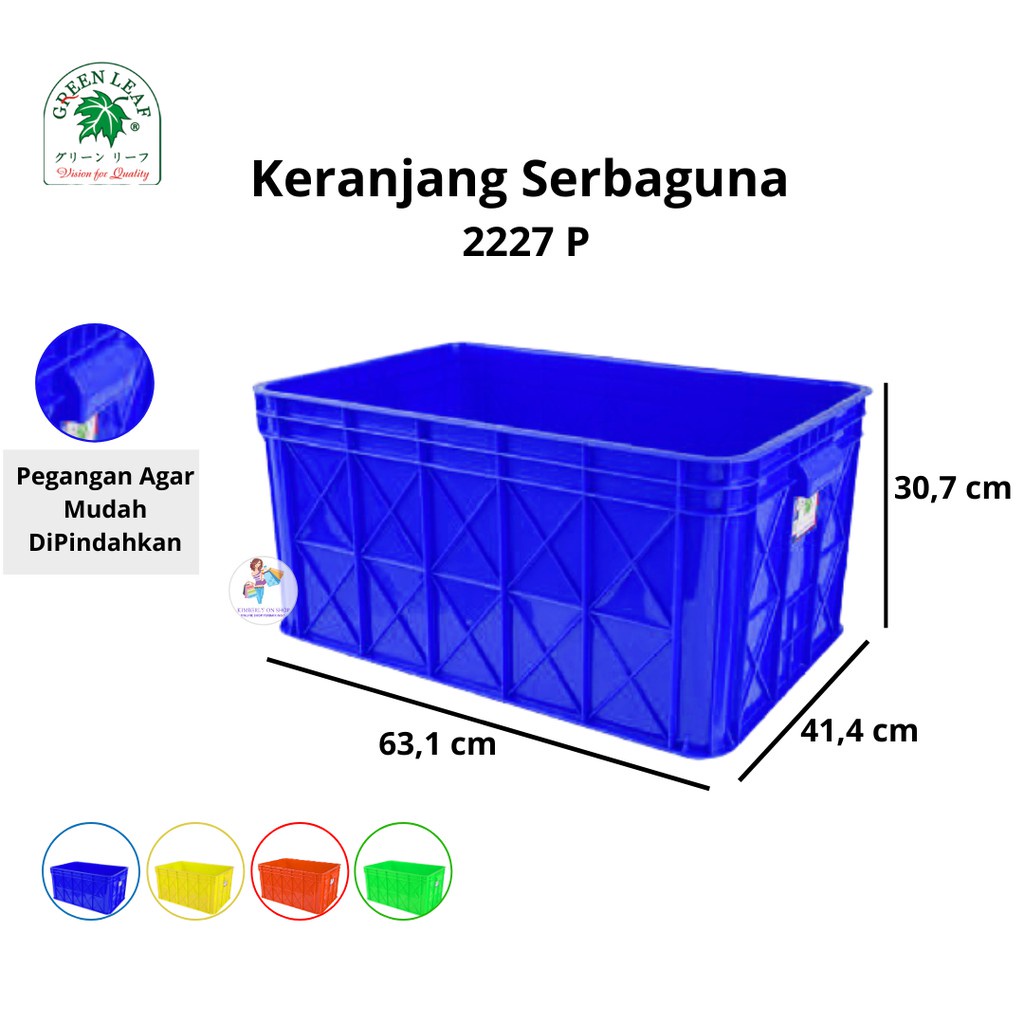 Keranjang Industri Container Box 2227 P Green Leaf