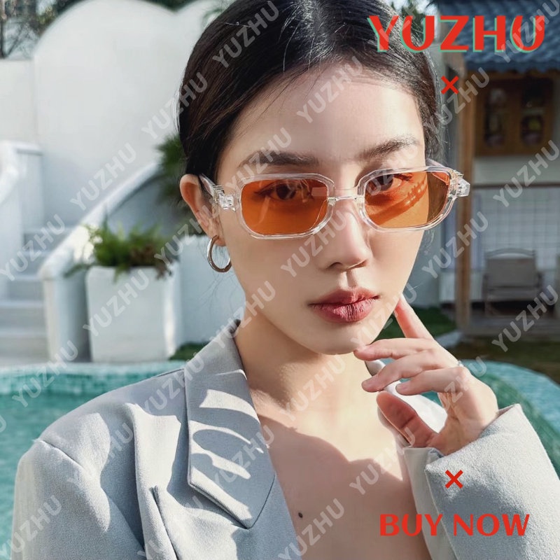 (YUZHU) Korean Fashion Small Square Frame Anti UV Sunglasses INS Style Candy Color Ocean Piece Sunglasses