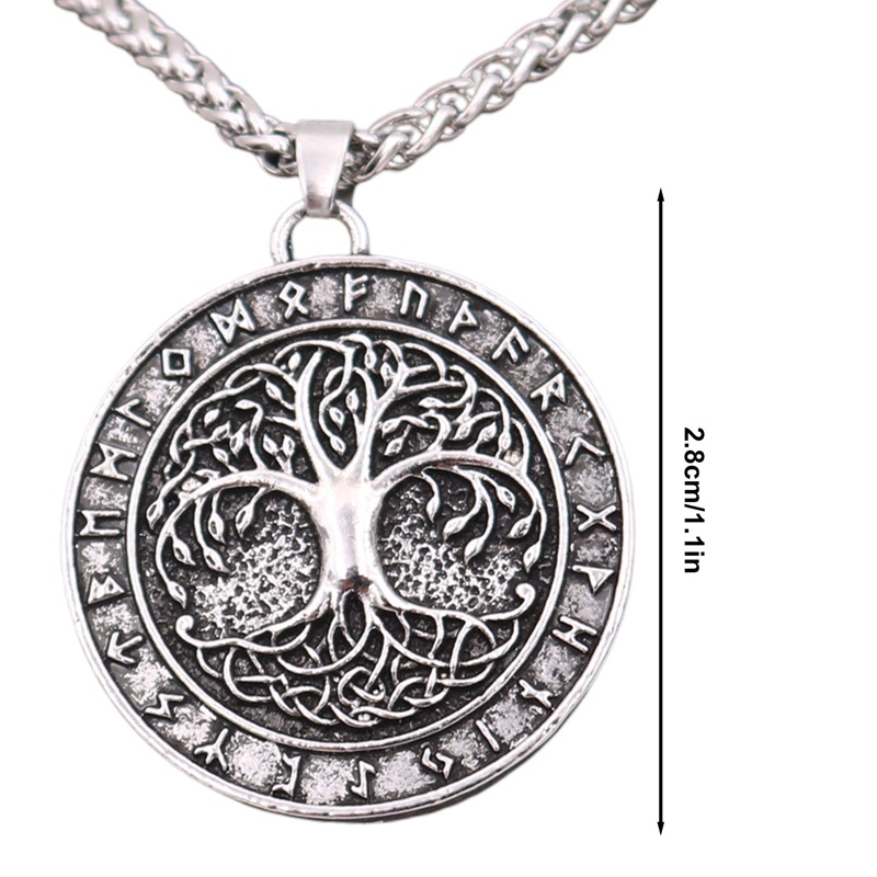 Viking Odin Norse Amulet Rune Trinity Knot Kalung Wicca Pohon Kehidupan Necklaces Jewelry