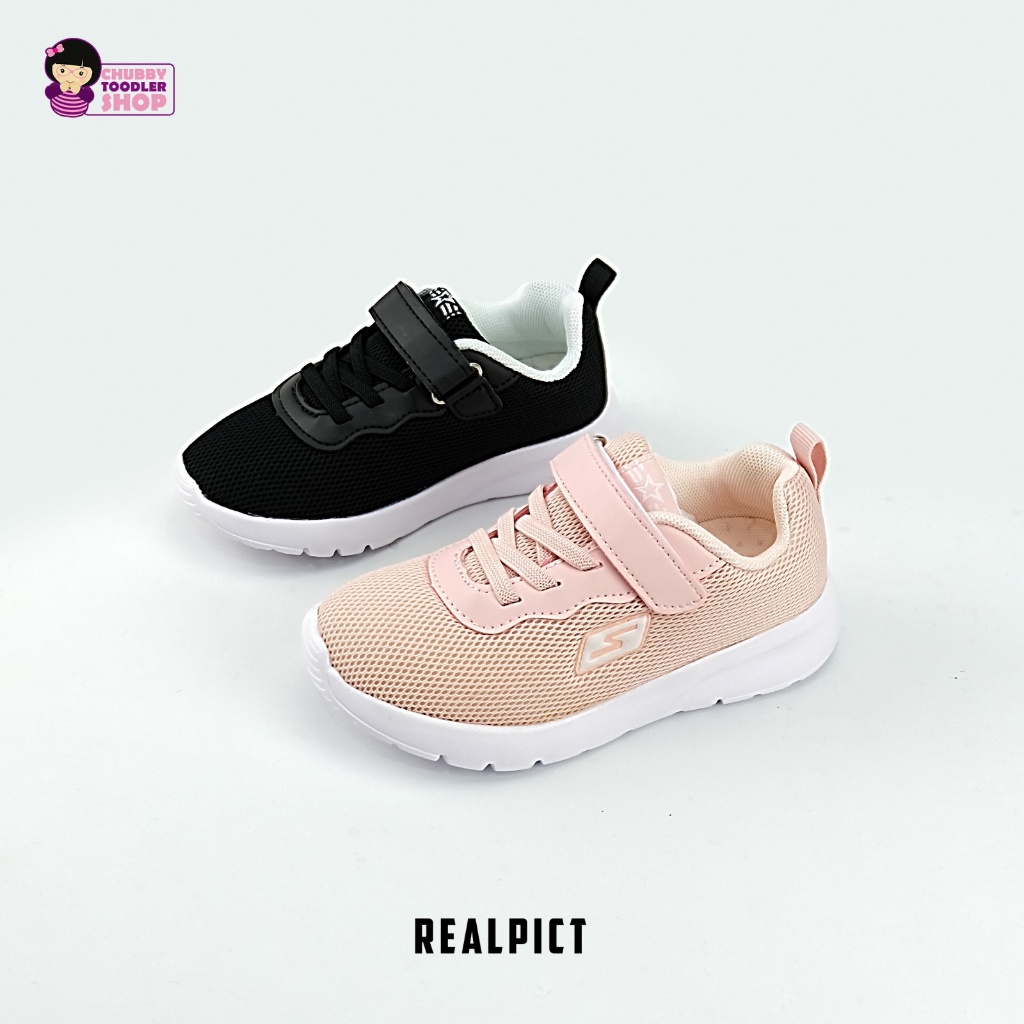 littlekiddoss SH2307 Sepatu Sneakers Anak Size 22-37 Sepatu Sekolah Anak Full Hitam Sepatu Bayi Balita 1 2 Tahun - 13 Tahun Sepatu Kets Ringan Berpori-pori Sepatu S Anak Import