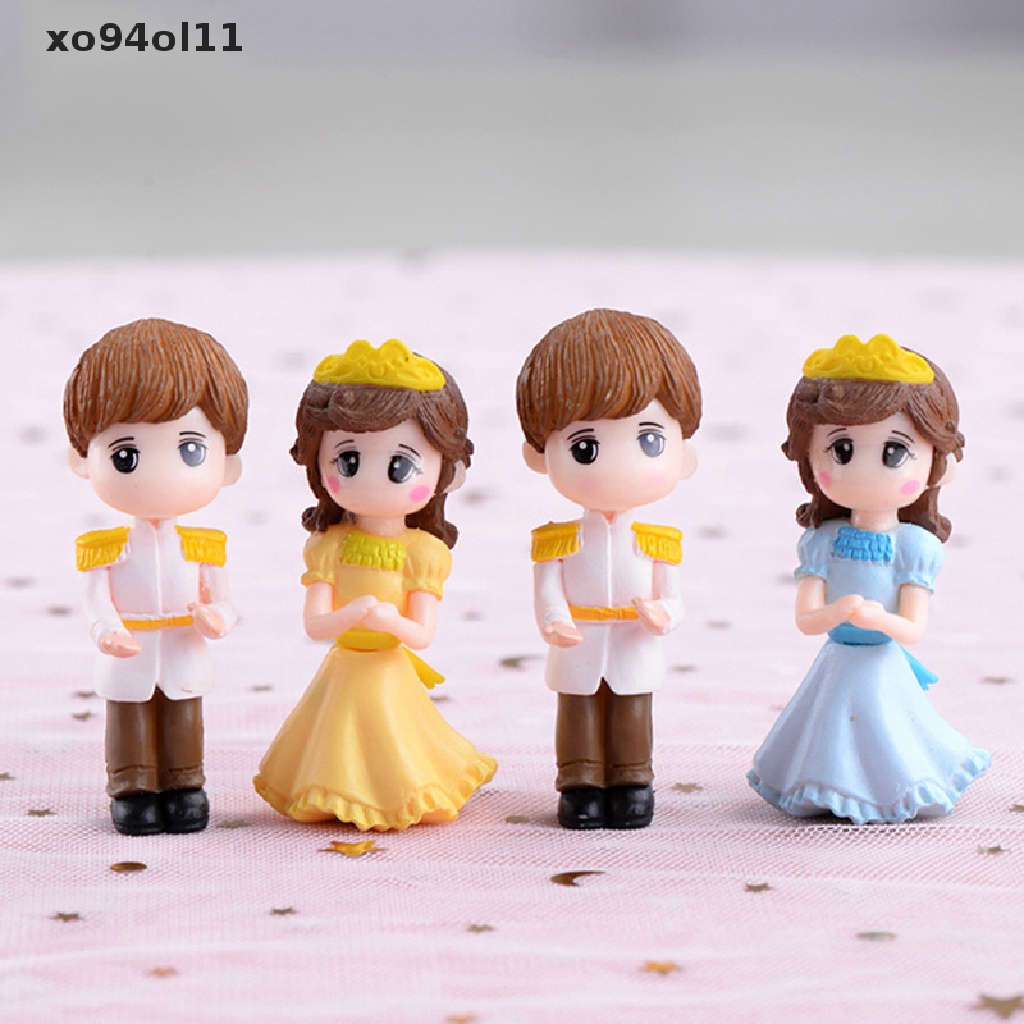 Xo 1set Pasangan Pangeran Putri DIY Patung Miniatur Mini Taman Lanskap Mikro OL