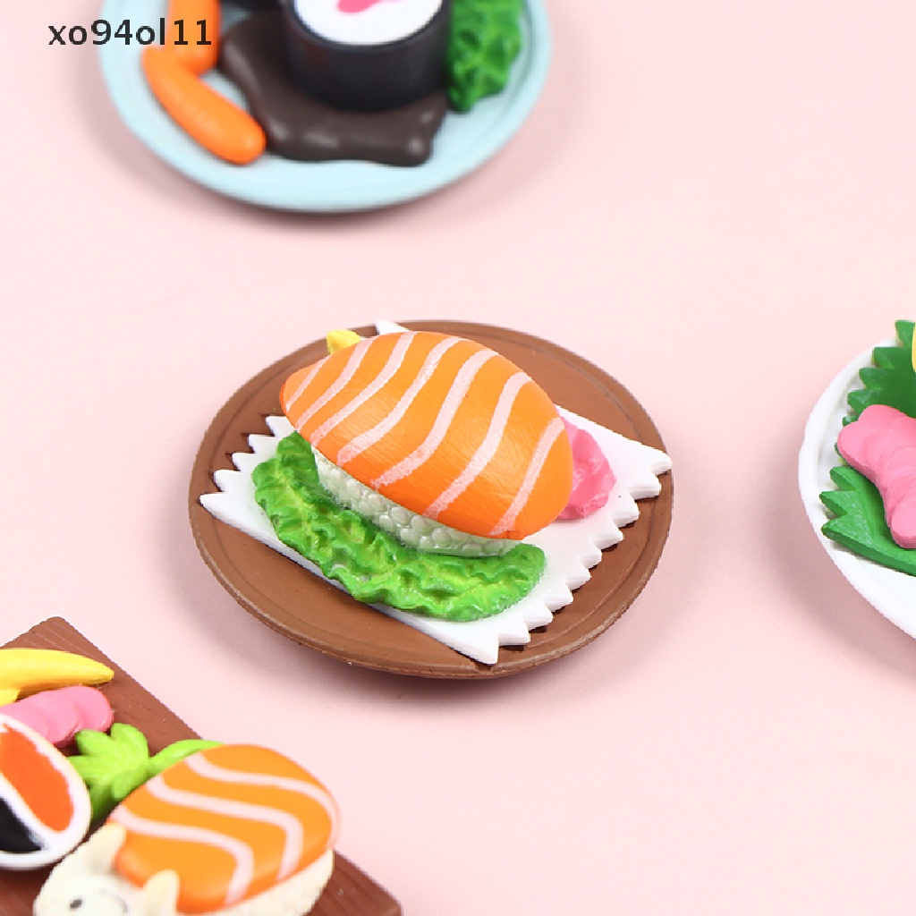 Xo1:6 Miniatur Rumah Boneka Sushi Mini Masakan Jepang Pretend Food Mainan Dapur OL