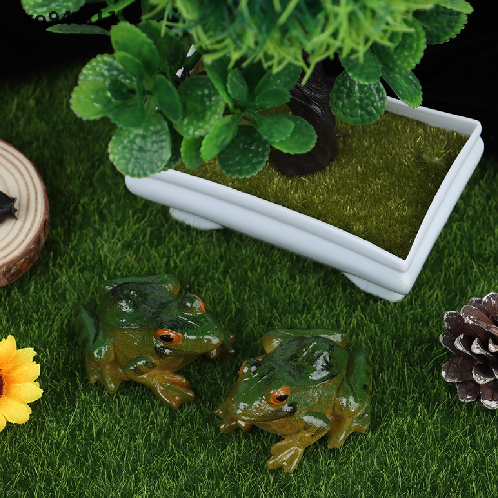 Xo Katak Lucu Mini Resin Kerajinan Taman Peri Miniatur DIY Dekorasi Lanskap Mikro OL