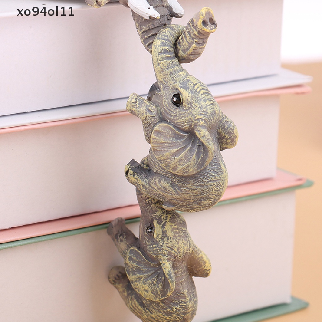 Xo 3pcs/set Patung Gajah Lucu Gajah Pegang Bayi Resin Kerajinan Hadiah Rumah OL